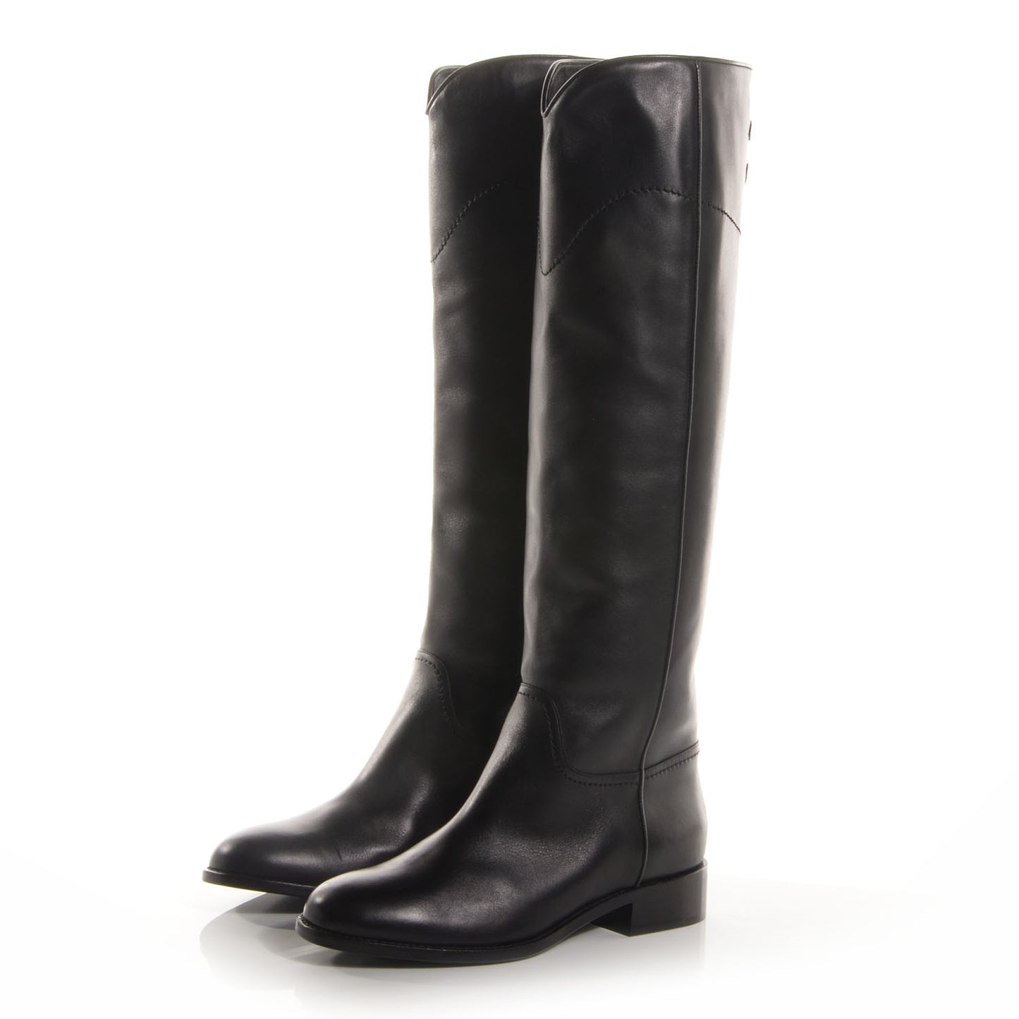 Leather Ascot Riding Boots Black 39