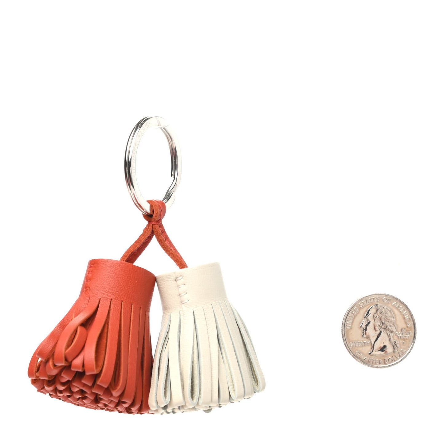 Lambskin Carmen Uno-Dos Key Holder Cornaline Craie
