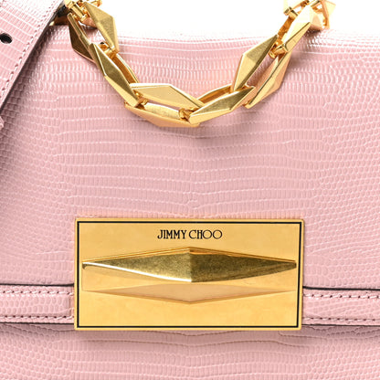 Jimmy Choo Lizard Embossed Diamond Crossbody Bag Pink 7 of 9
