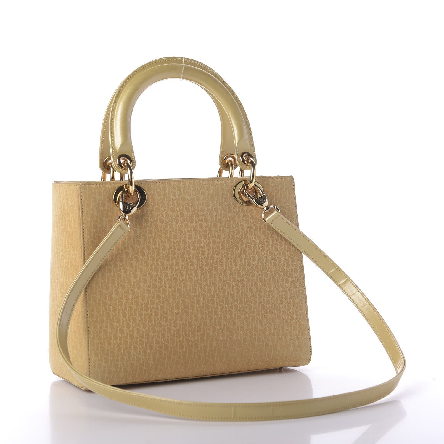 Christian Dior Nubuck Diorissimo Medium Lady Dior Gold 3 of 9