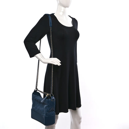 Chanel Aged Calfskin Quilted Medium Gabrielle Hobo Blue 2 of 9