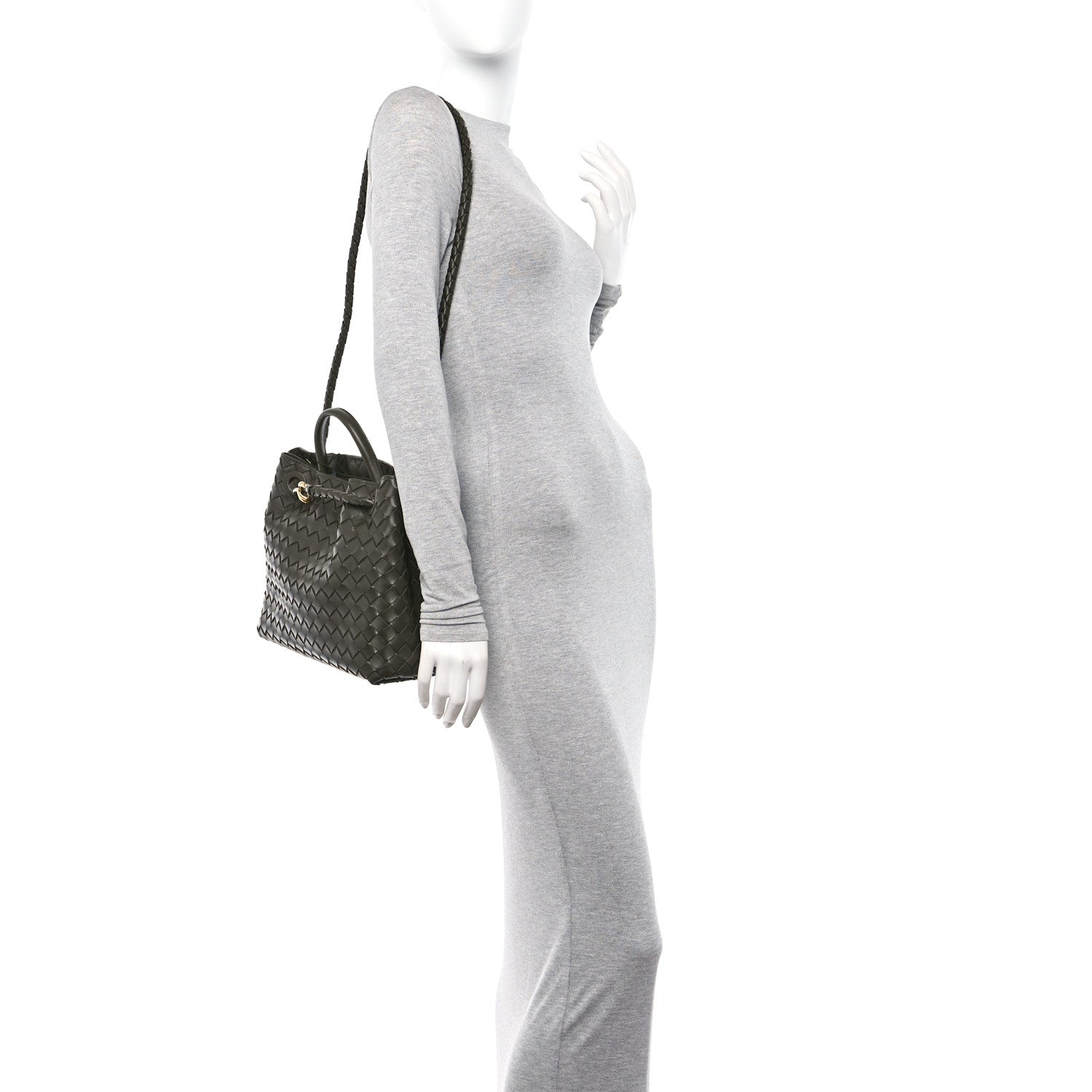 Bottega Veneta Nappa Intrecciato Medium Andiamo Shoulder Bag Dark Green 2 of 9