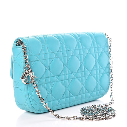 Christian Dior Lambskin Cannage Miss Dior Promenade Pouch Turquoise 3 of 15