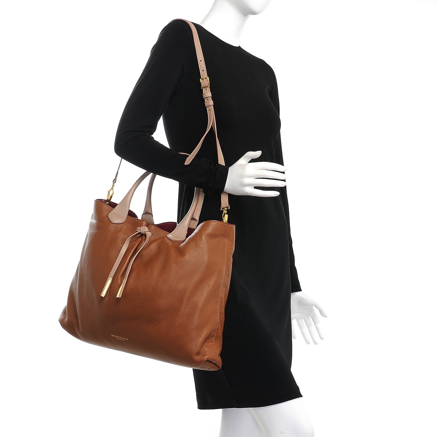 Burberry Prorsum Pebbled Calfskin Medium Studley Tote Camel Nude 3 of 11