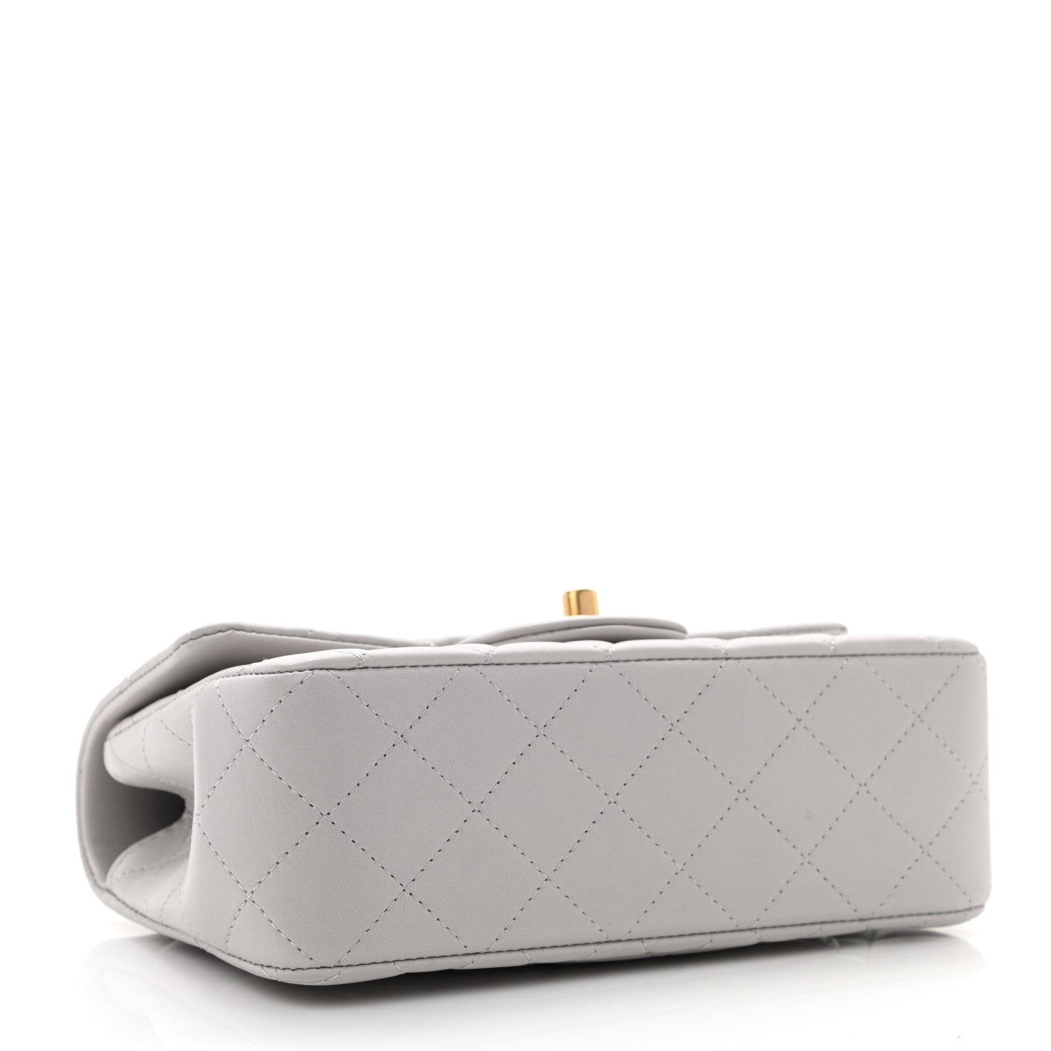 Chanel Lambskin Quilted Mini Top Handle Rectangular Flap Grey 4 of 12
