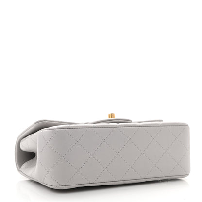 Chanel Lambskin Quilted Mini Top Handle Rectangular Flap Grey 4 of 12