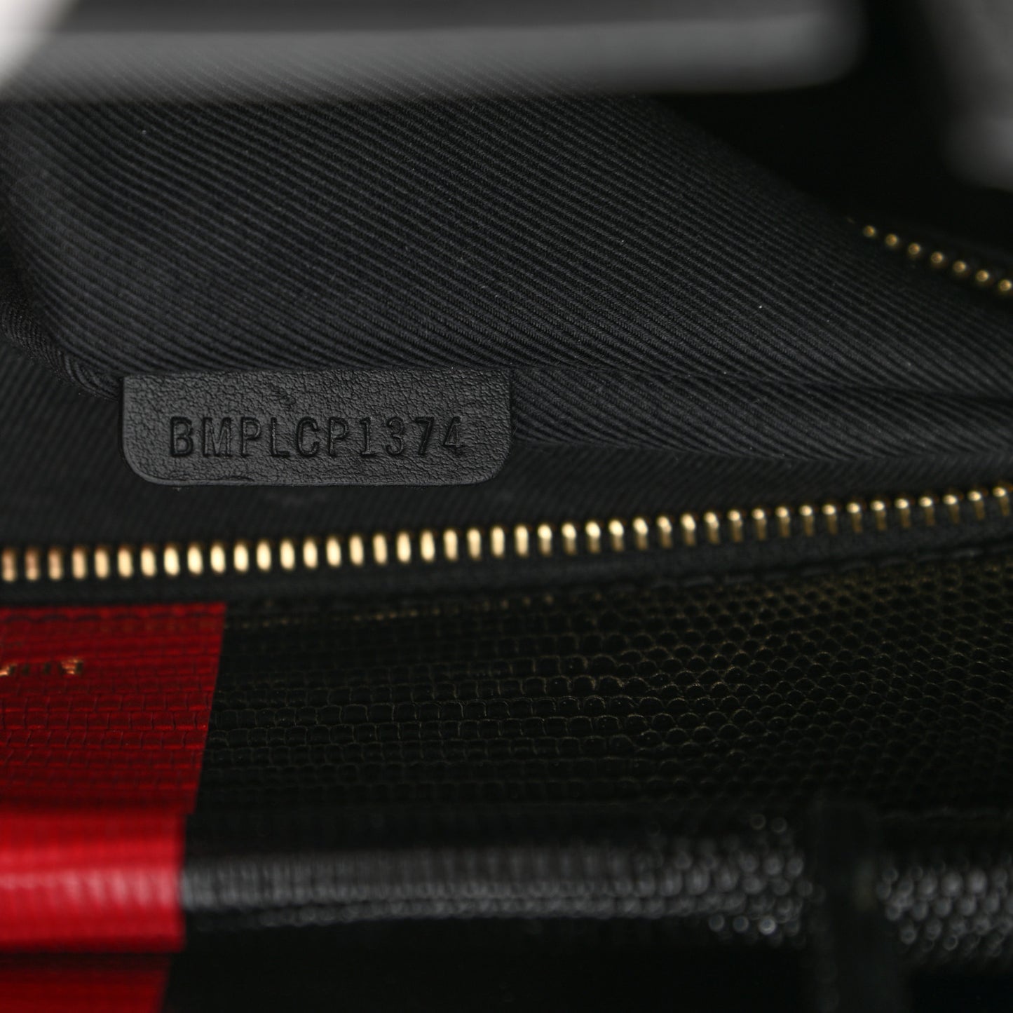 Calfskin Lizard Embossed Large Title Tote Black
