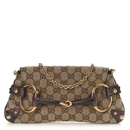 Gucci Monogram Small Horsebit Chain Clutch Purple 1 of 10