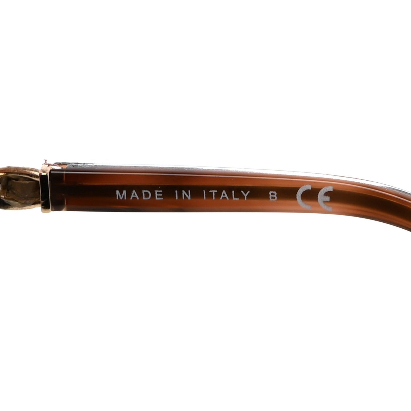 Acetate Metal Lambskin Chain Square Sunglasses 5210-Q Brown