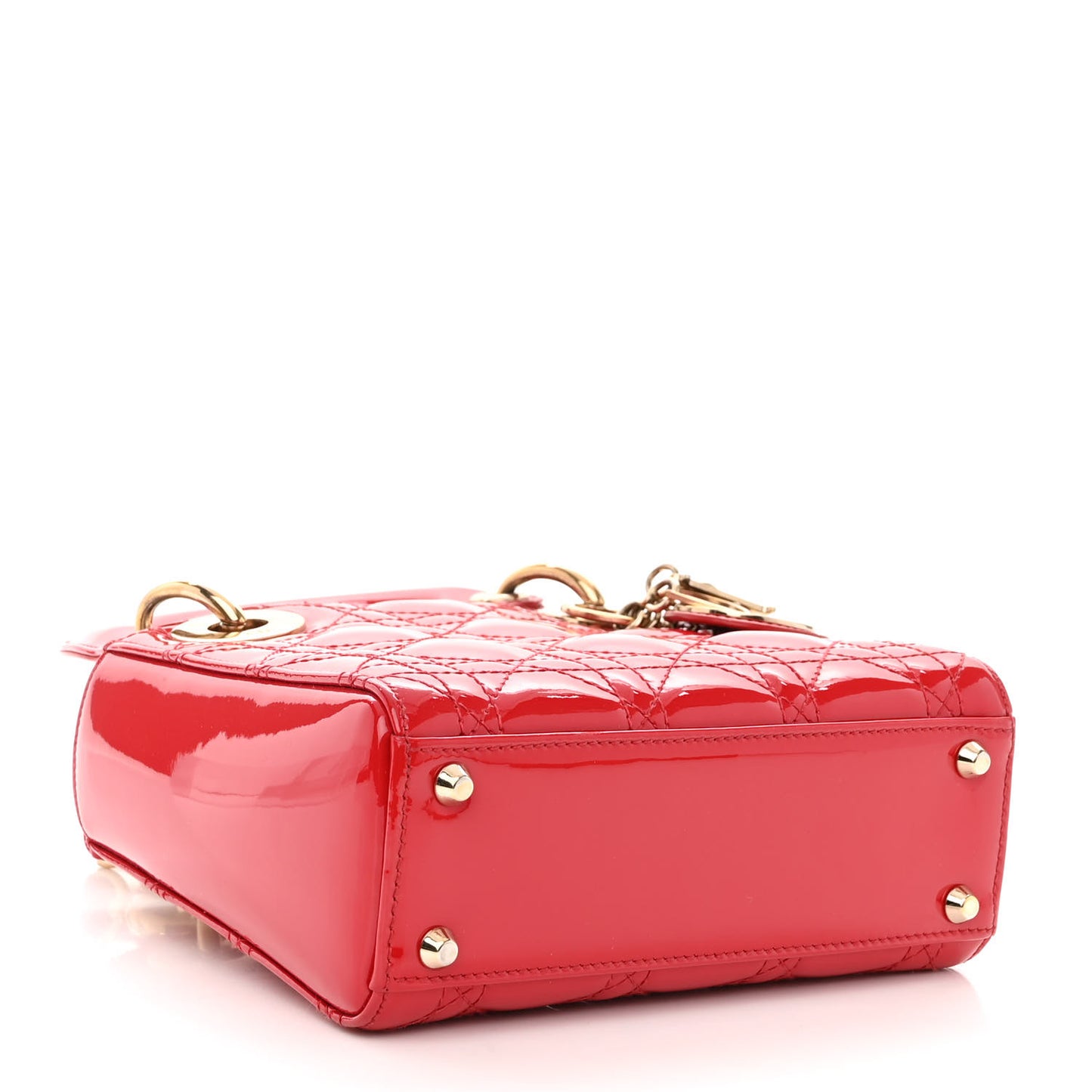 Patent Cannage Mini Lady Dior Red
