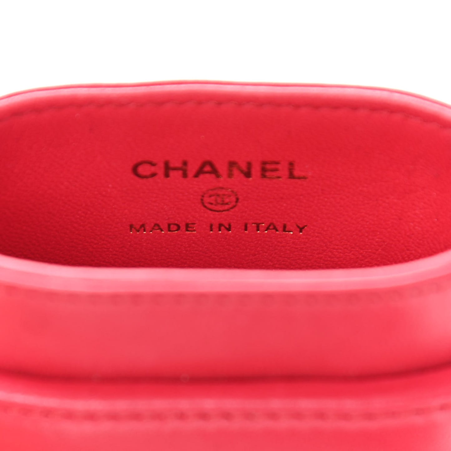 Lambskin Chain Around Phone Holder Red