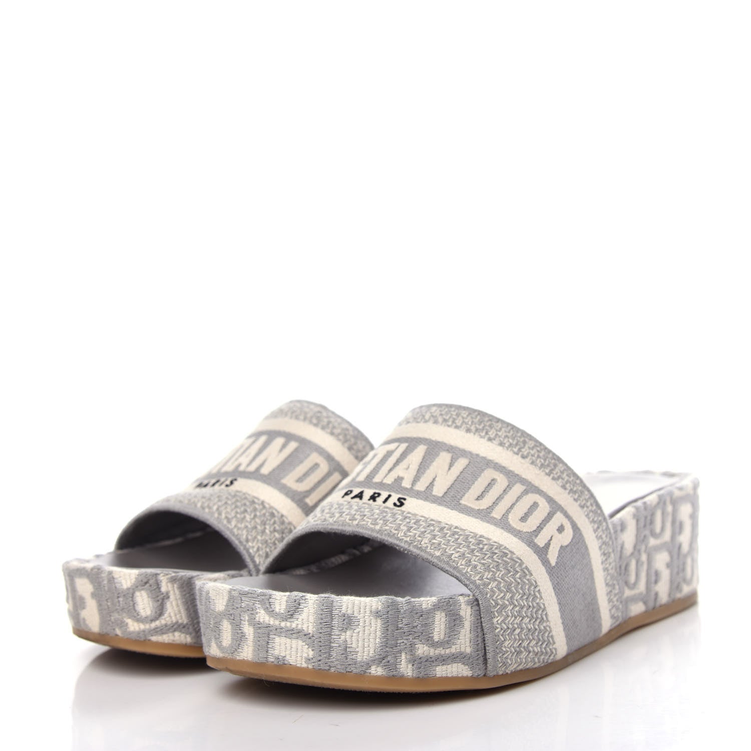 Christian Dior Oblique D-Way Platform Sandal 37 Grey Stone 3 of 11