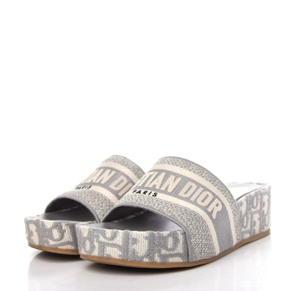 Christian Dior Oblique D-Way Platform Sandal 37 Grey Stone 3 of 11