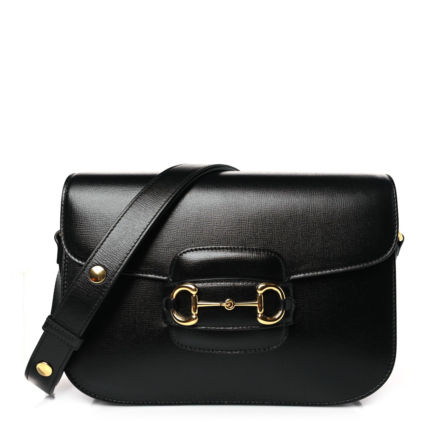 Gucci Textured Calfskin Horsebit 1955 Shoulder Bag Black 1 of 9
