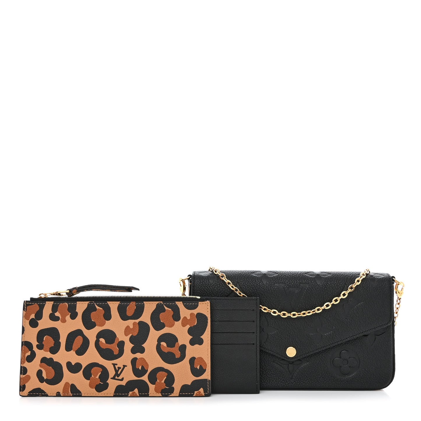 Monogram Animal Print Pochette Felicie Chain Wallet