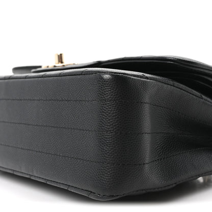 Chanel Caviar Chevron Quilted Small Double Flap Black 10 of 10