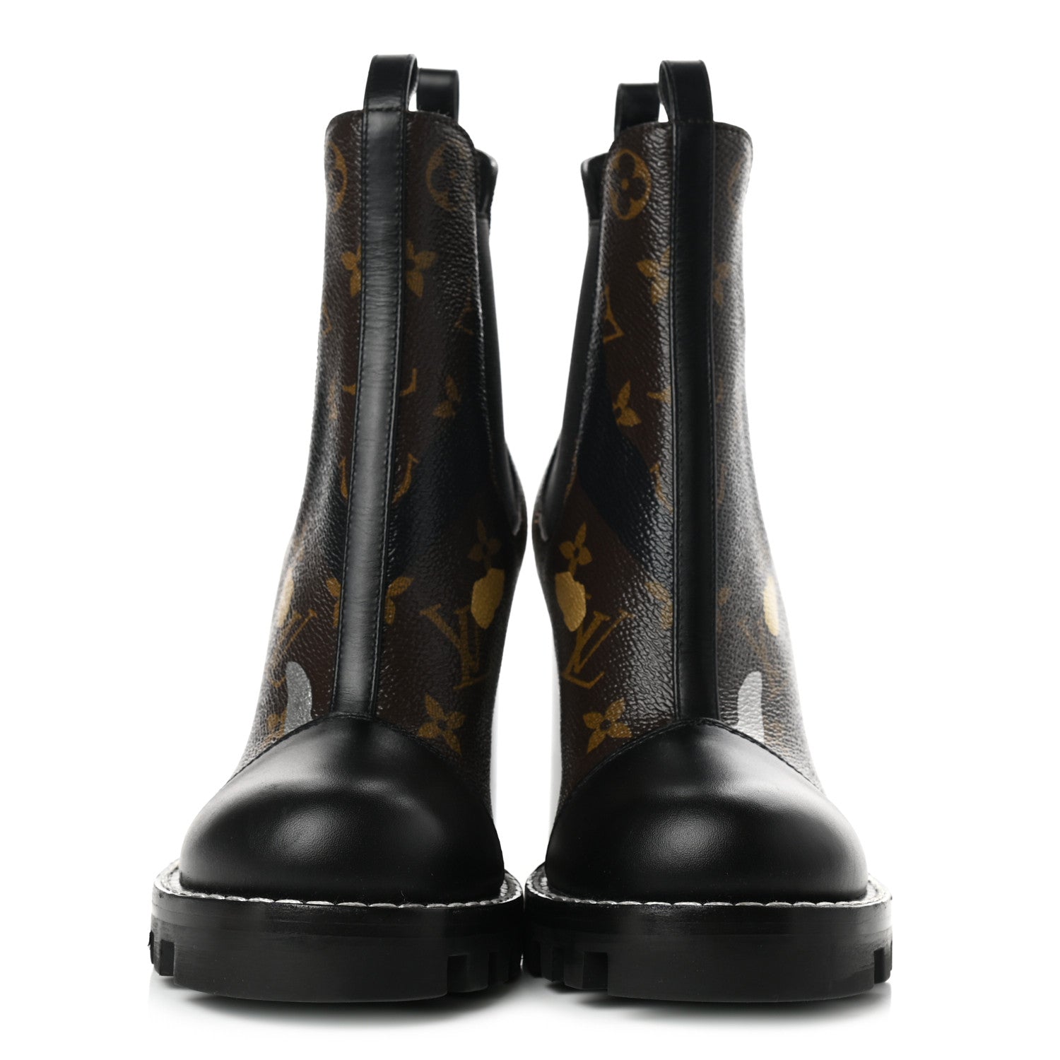 Louis Vuitton X LOL Patent Calfskin Monogram Star Trail Ankle Boots 36.5 Gold Silver 2 of 8