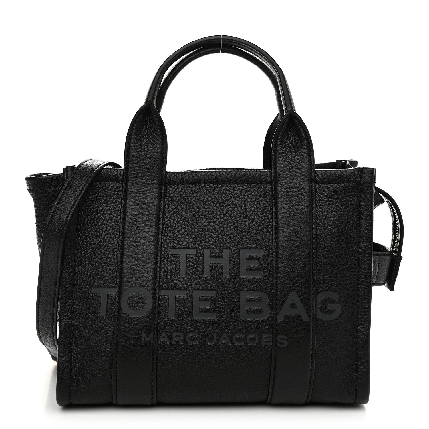 Marc Jacobs Grained Calfskin Small The Tote Bag Black 1 of 8