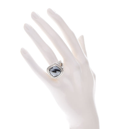 David Yurman Sterling Silver Diamond Hematite 17mm Albion Ring 54 7 2 of 4