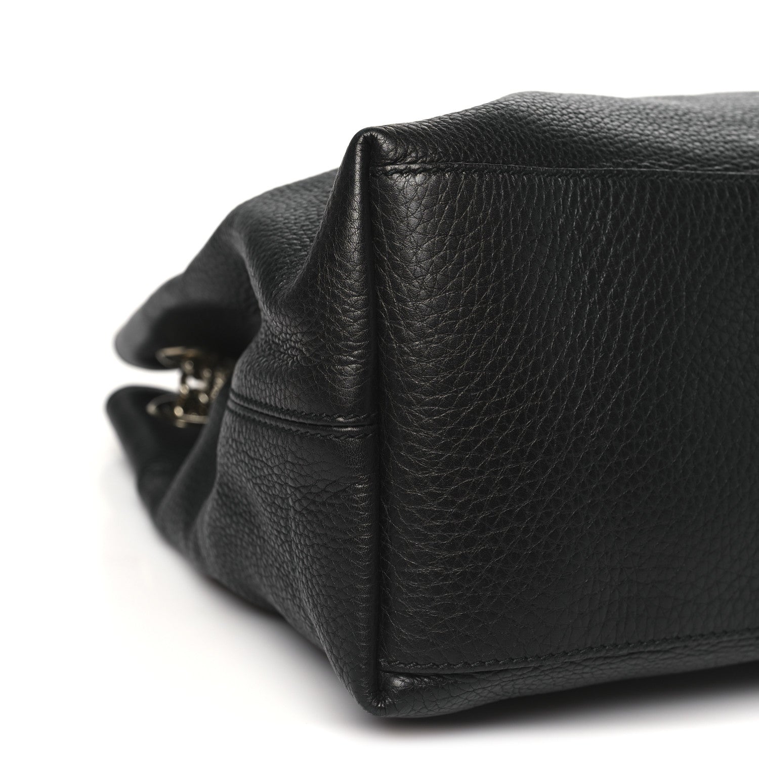 Gucci Pebbled Calfskin Medium Soho Chain Shoulder Bag Black 9 of 11