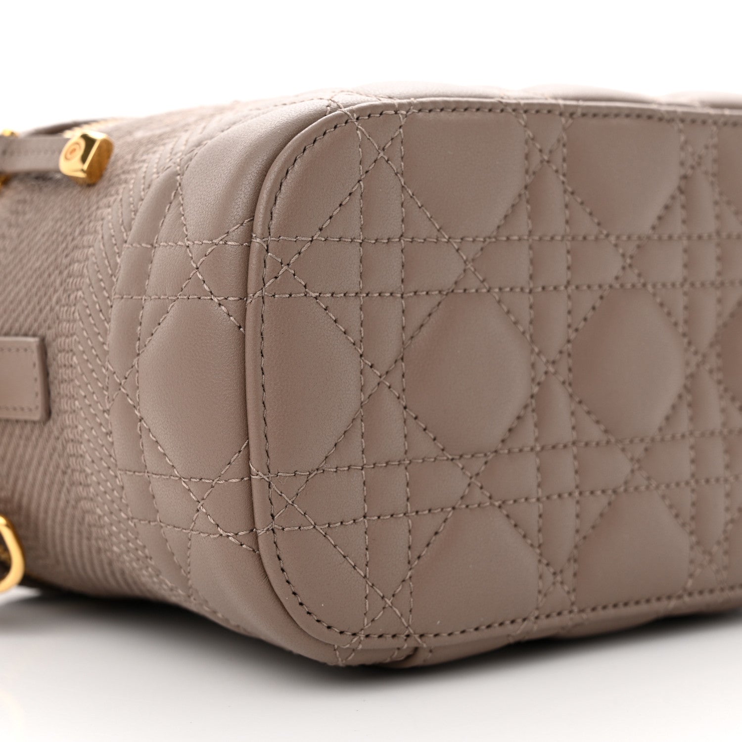 Christian Dior Lambskin Cannage Small Diortravel Vanity Case Warm Taupe 8 of 10