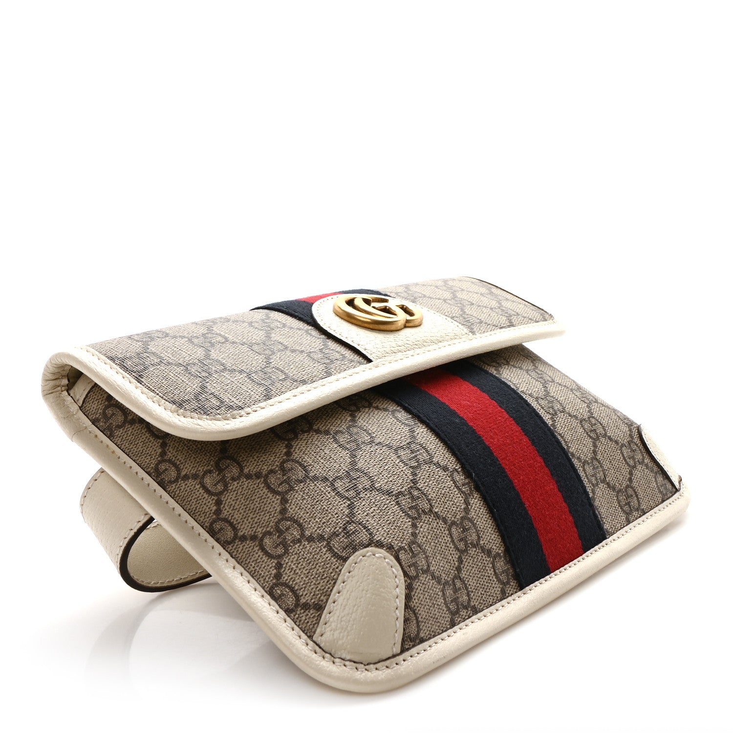 Gucci GG Supreme Monogram Web Small Ophidia Belt Bag 85 34 Beige Ebony White 4 of 9