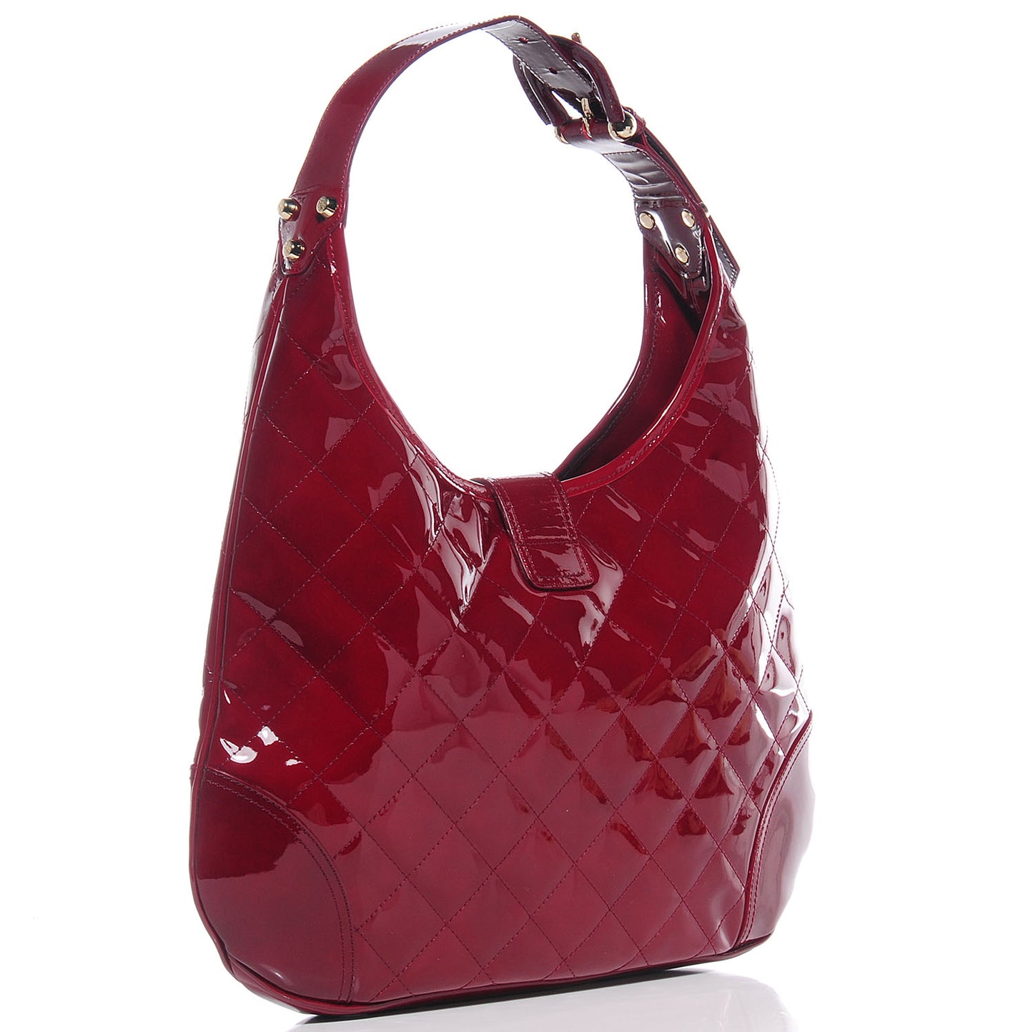 Patent Quilted Brook Hobo Red
