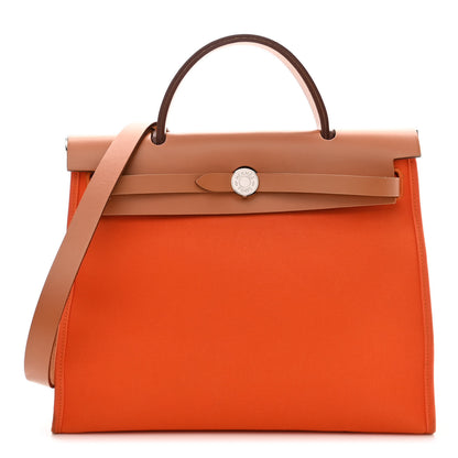 Hermes Toile Vache Hunter Herbag Zip 31 PM Orange 2 of 10
