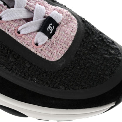 Chanel Tweed Suede Calfskin CC Sneakers 39 Gray Pink 8 of 9