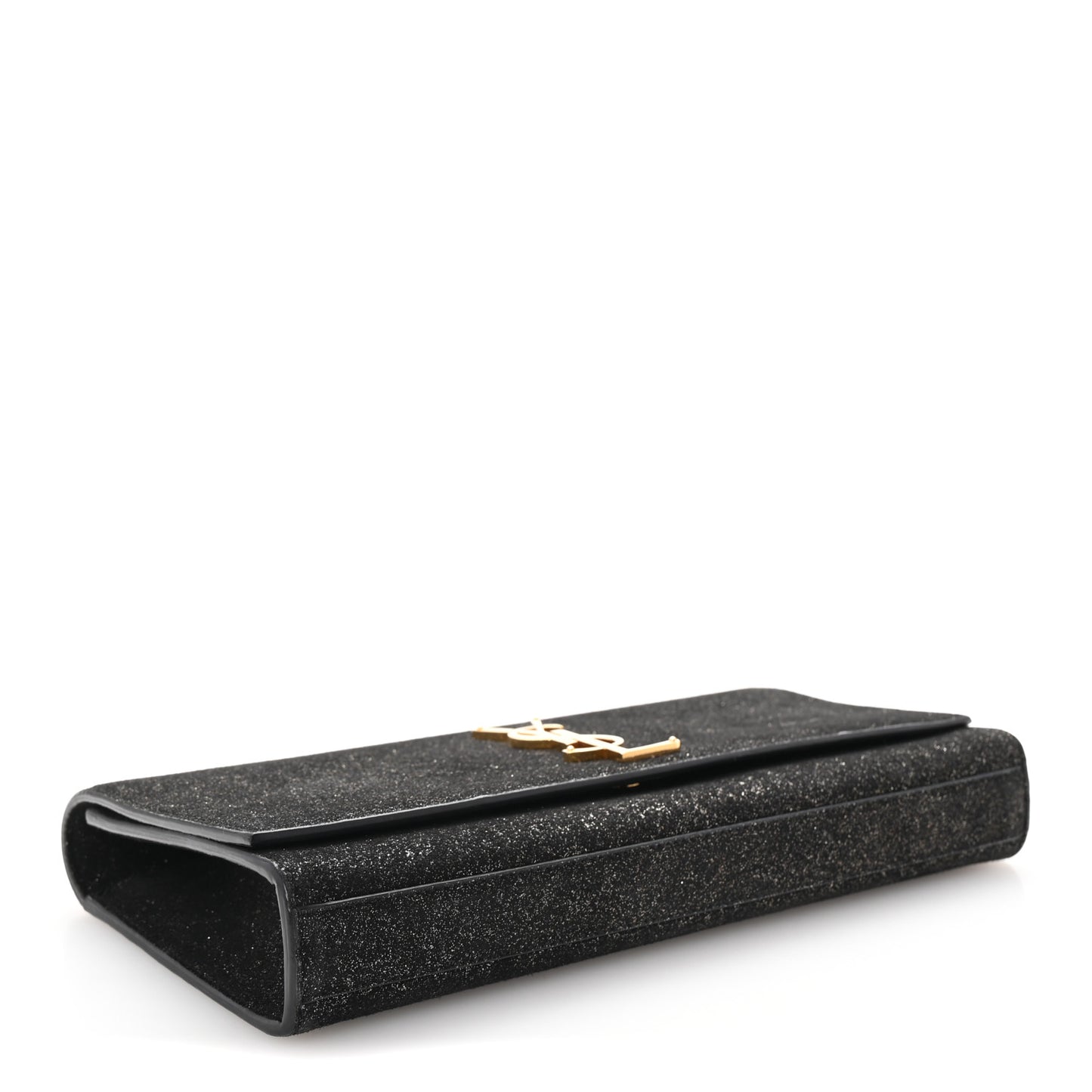 Metallic Textured Suede Calfskin Classic Monogram Cassandre Clutch Black