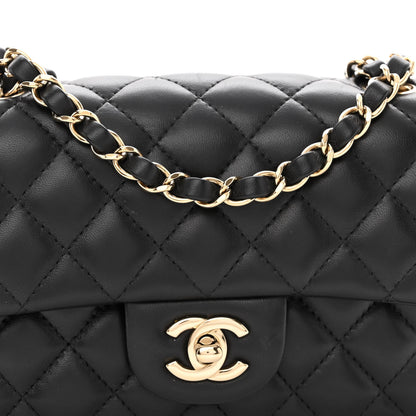 Chanel Lambskin Quilted Mini Rectangular Flap Black 8 of 10