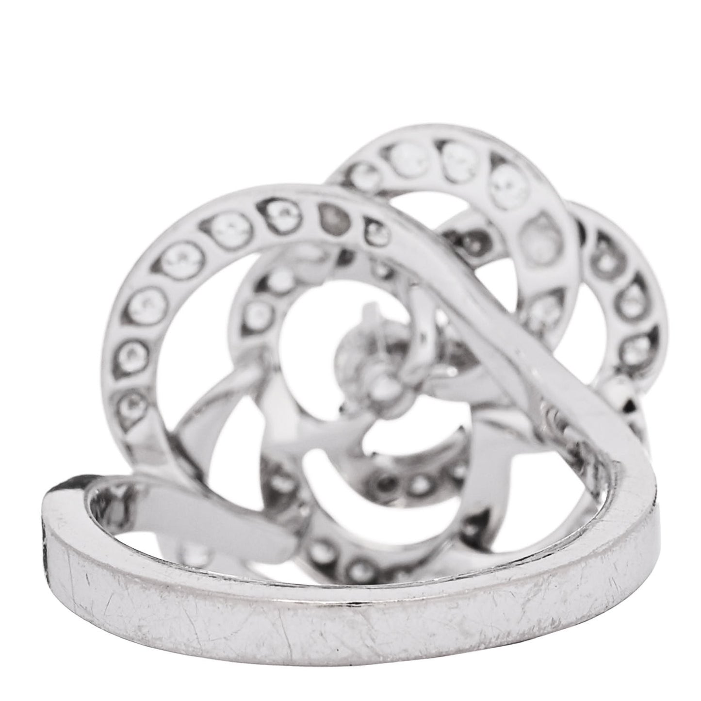 18K White Gold Diamond Fil de Camelia Ring 51 5.75