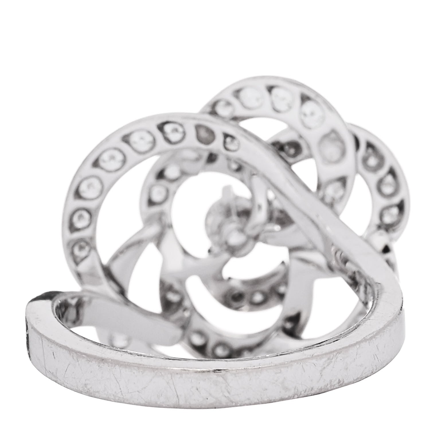 Chanel 18K White Gold Diamond Fil de Camelia Ring 51 5.75 4 of 7