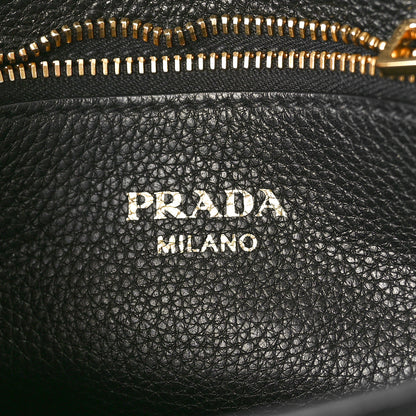 Prada Vitello Daino Double Strap Flap Crossbody Black 5 of 8