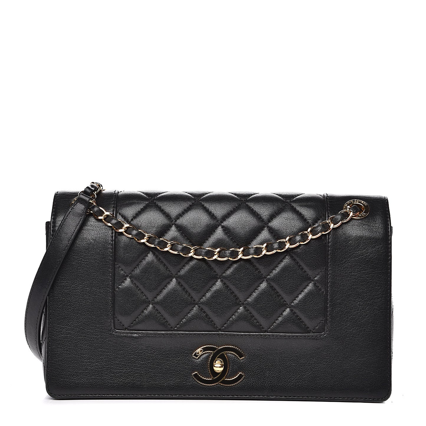 Sheepskin Quilted Vintage Mademoiselle Flap Black