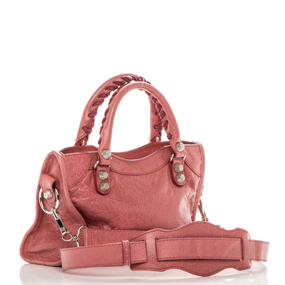 Balenciaga Agneau Giant 12 Silver Hardware Mini City Rose Bombon Raspberry 4 of 8