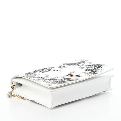 Christian Dior Patent Toile de Jouy Diorama Wallet On Chain Pouch White 4 of 8