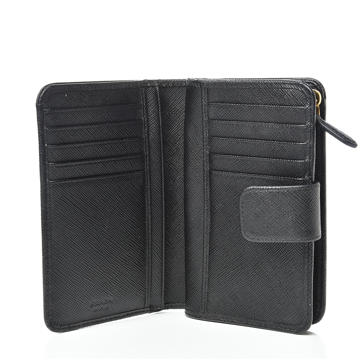 Saffiano Metal Compact Wallet Black