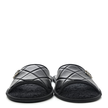 Chanel Lambskin CC Flat Mules S Black 4 of 11