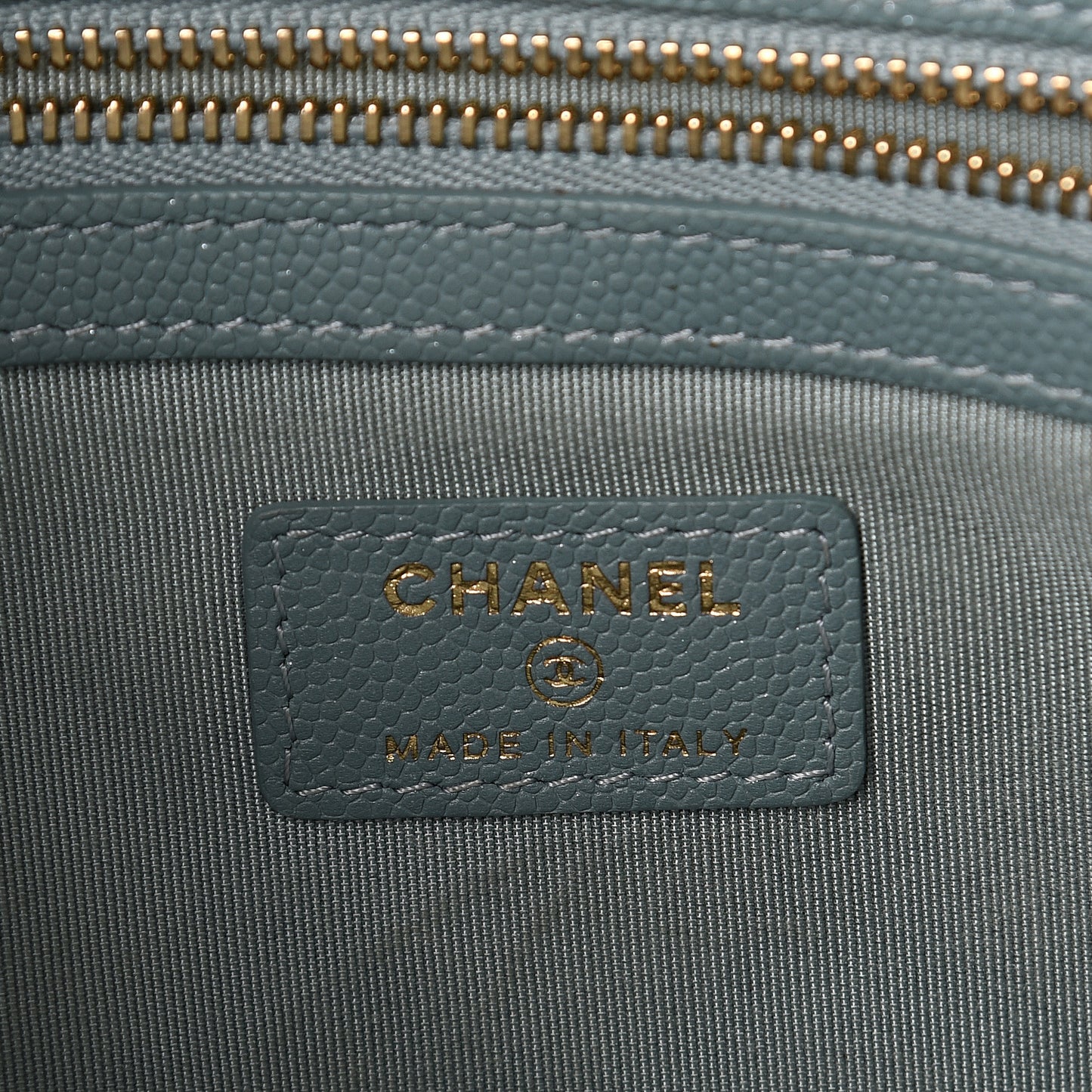 Caviar Quilted Medium Cosmetic Case Light Blue