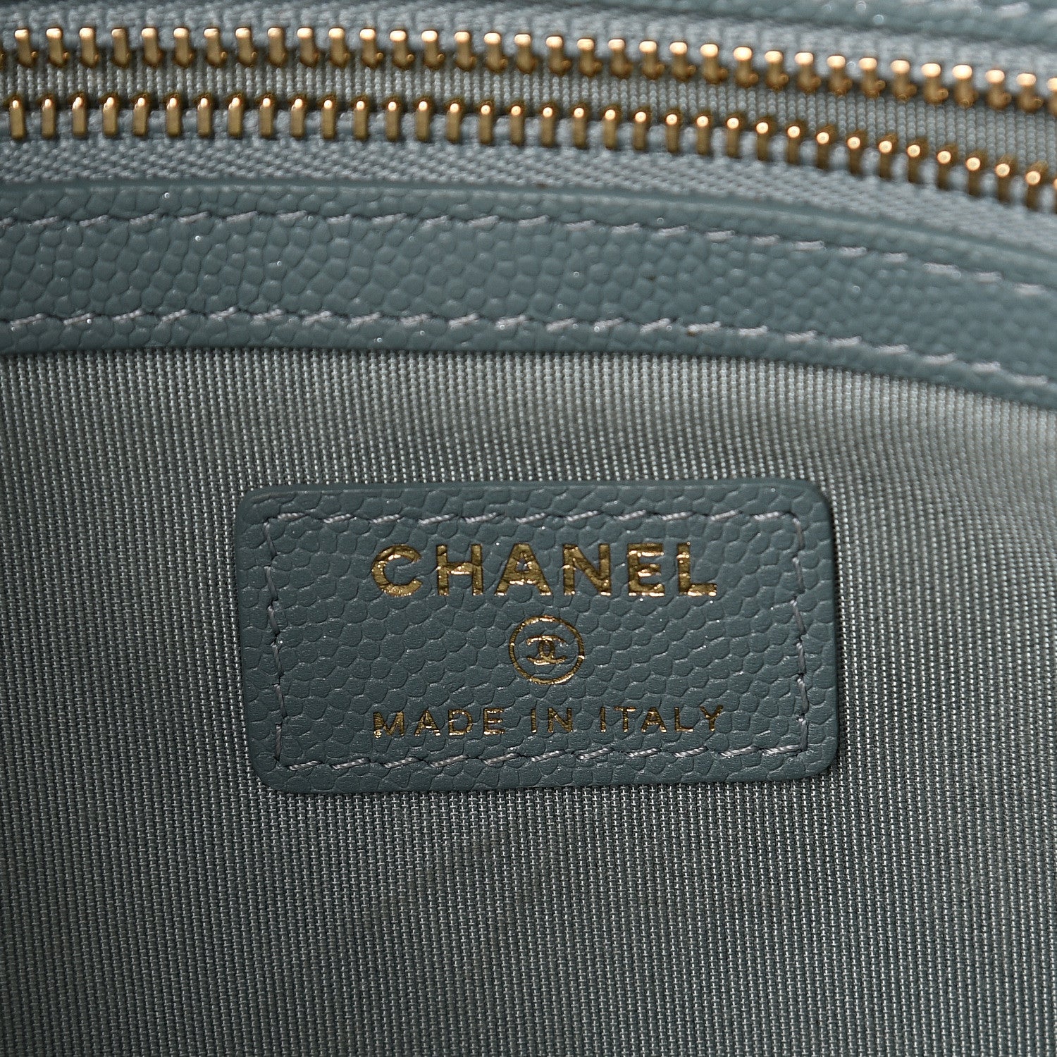 Chanel Caviar Quilted Medium Cosmetic Case Light Blue 5 of 8