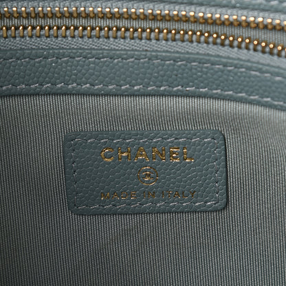 Chanel Caviar Quilted Medium Cosmetic Case Light Blue 5 of 8