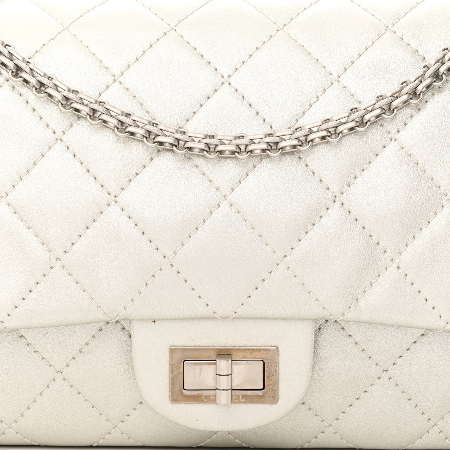 Chanel Metallic Lambskin Quilted 2.55 Reissue 227 Flap Silver 8 of 12