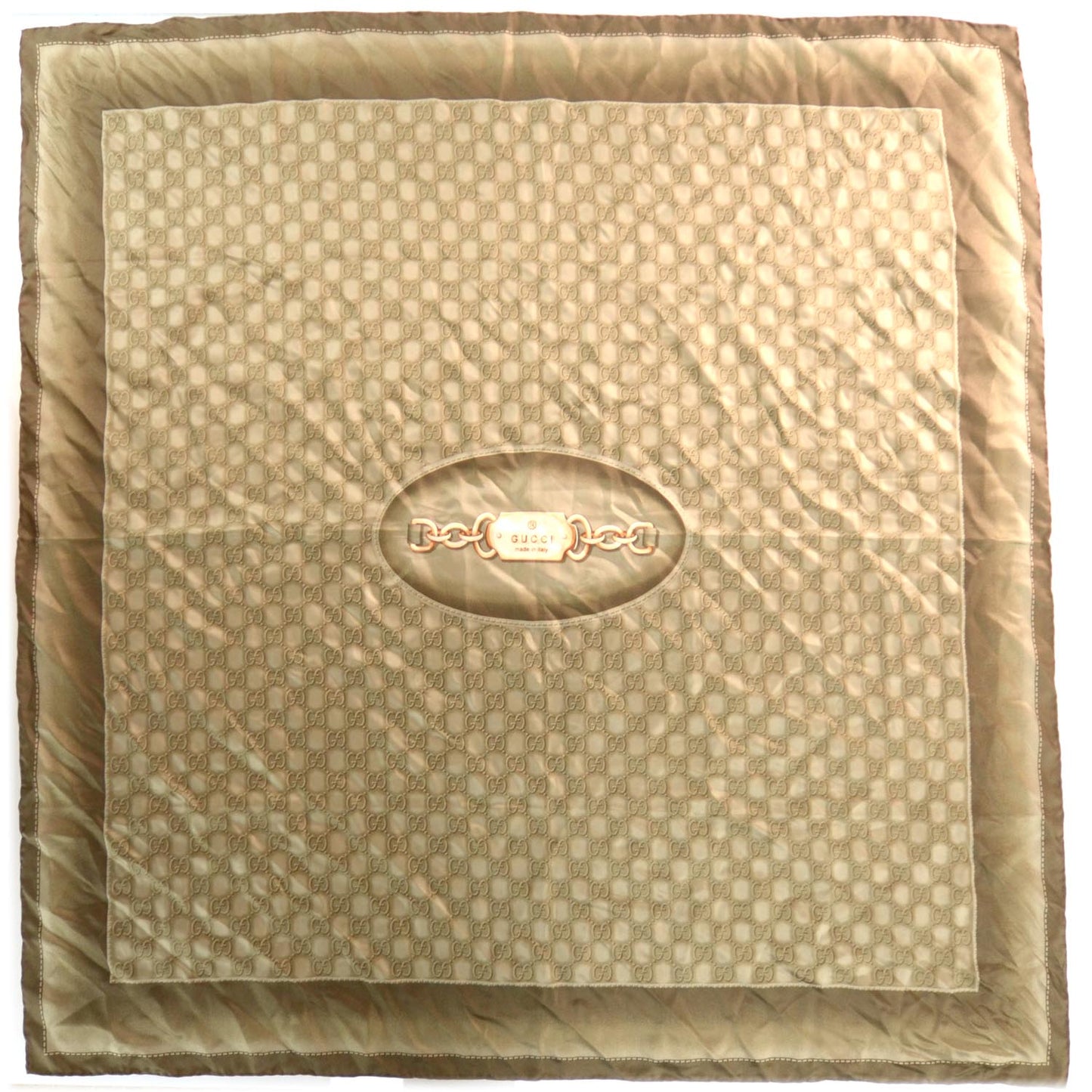 Silk Monogram Square Scarf Brown