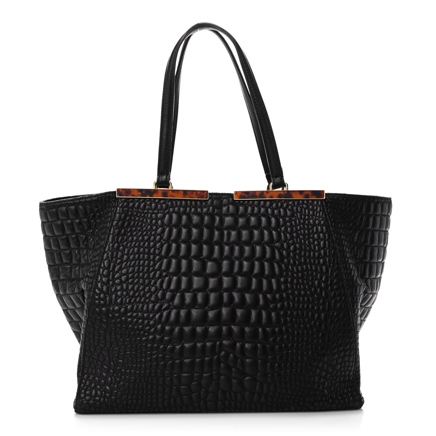 Nappa Crocodile Trapuntata Large 3Jours Tote Black