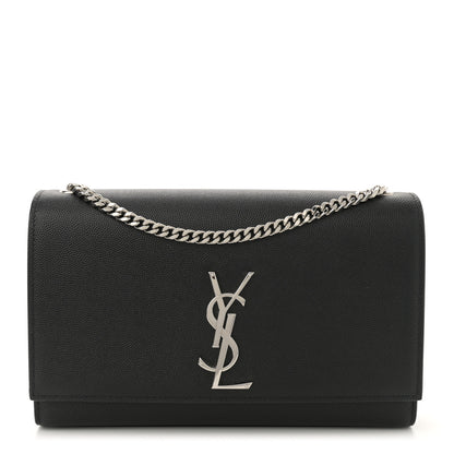 Saint Laurent Grain De Poudre Medium Classic Monogram Kate Satchel Black 1 of 10
