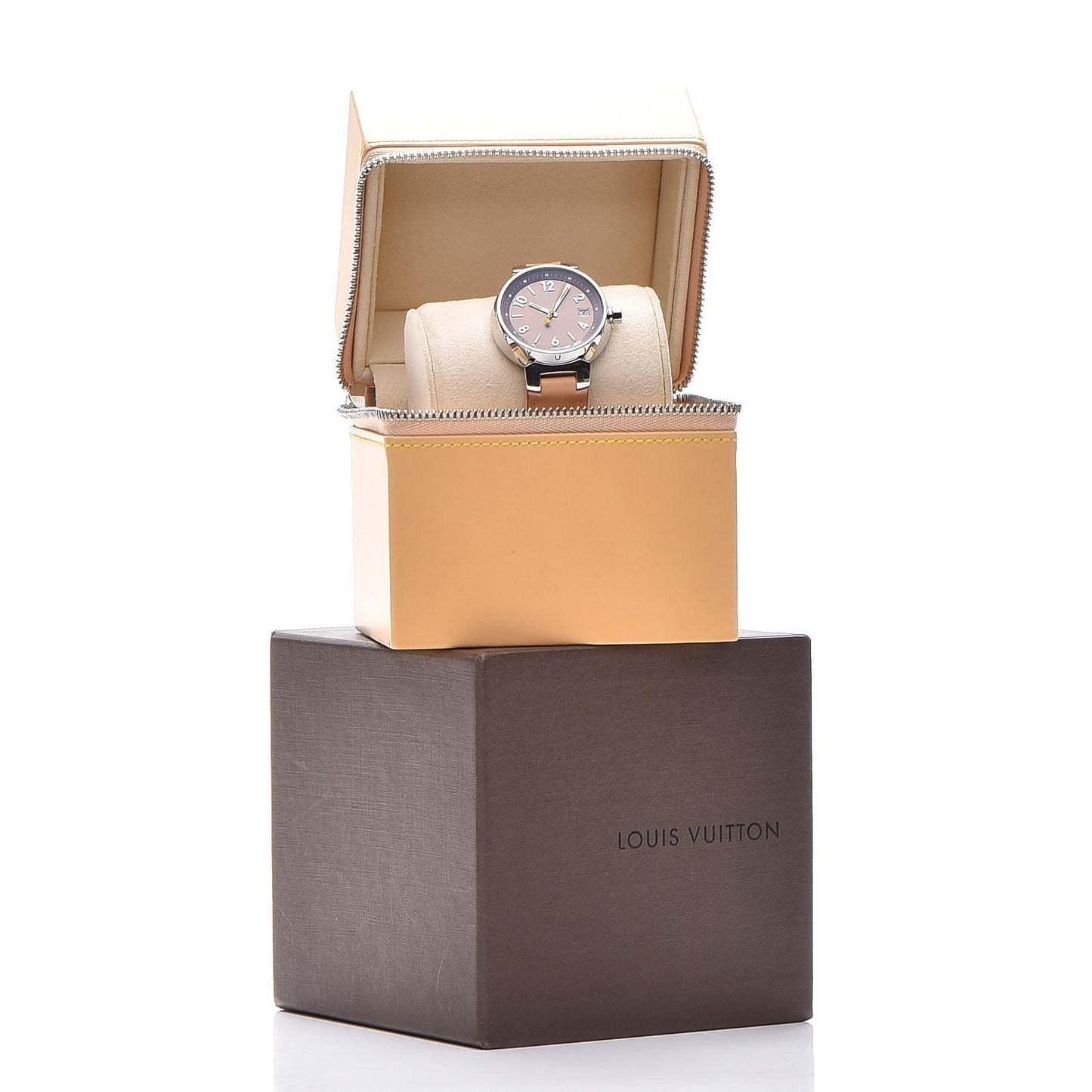 Stainless Steel Vachetta 34mm Tambour Quartz Watch Champagne