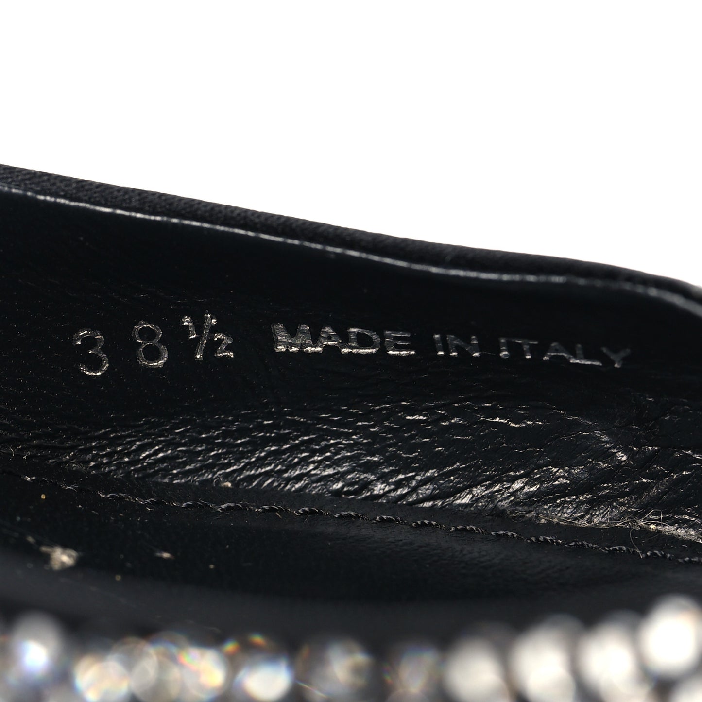 Satin Crystal Logo 45mm Slingback Pumps 38.5 Cristal