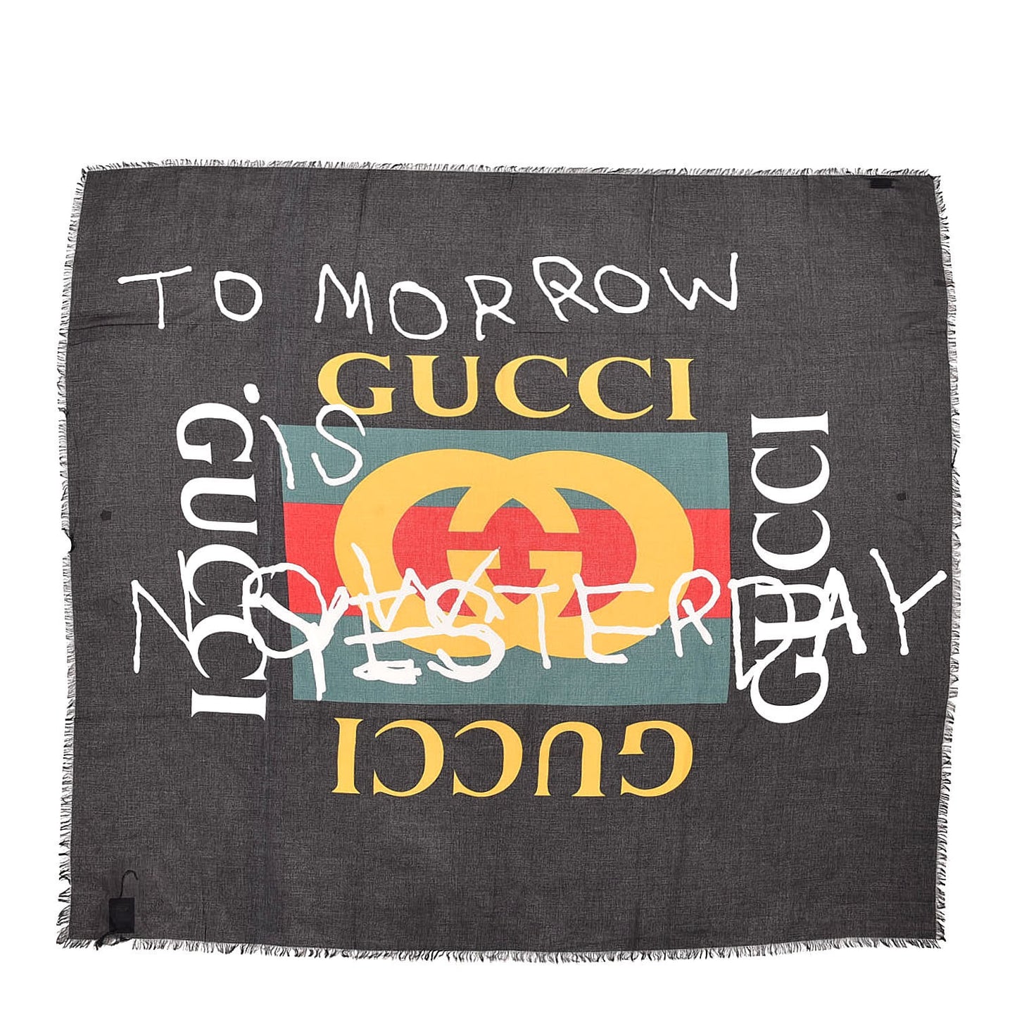 Modal Silk Coco Capitan Logo Square Scarf Black