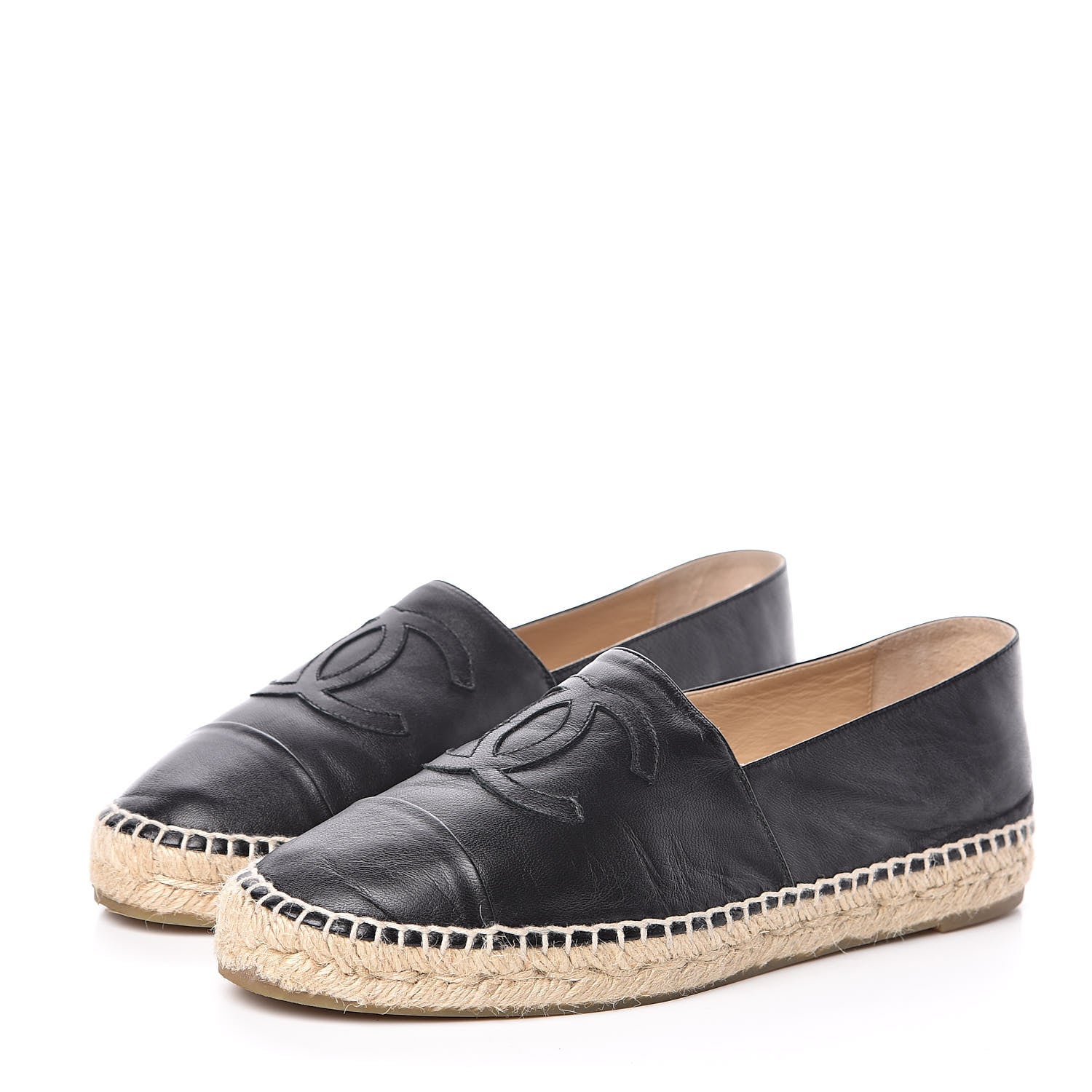 Chanel Lambskin CC Espadrilles 41 Black 3 of 11